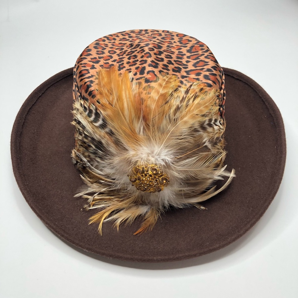 Something Special Leopard Brown Wool Felt Fall Hat